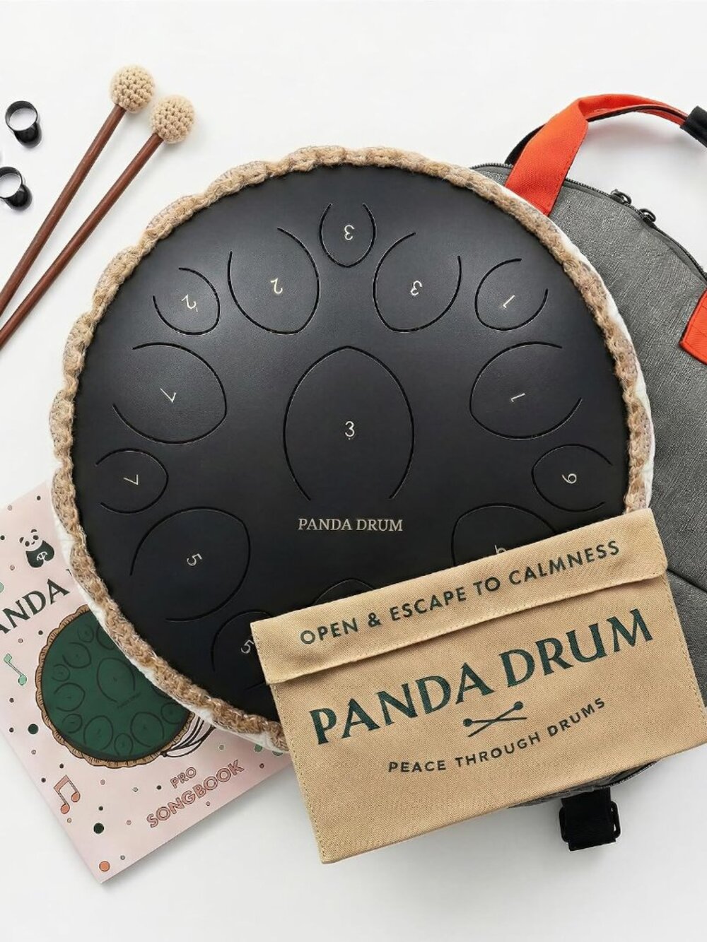 Panda Drum Pro 15-Note Steel Tongue Drum